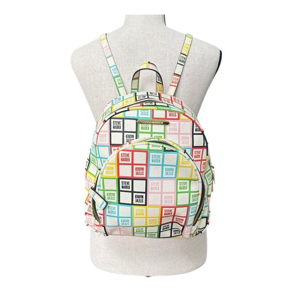 Steve Madden Colorblock Logo Mini Backpack Multicolor Streetwear Bag - Picture 1 of 11